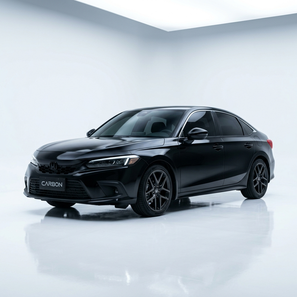 Black sedan with Glassify CARBON CC-60 window tinting